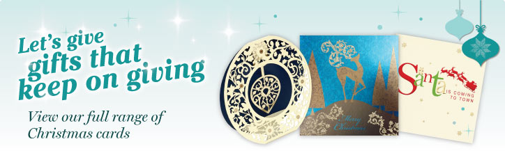 Let's give the gifts that keep on giving. View our full range of Christmas cards.